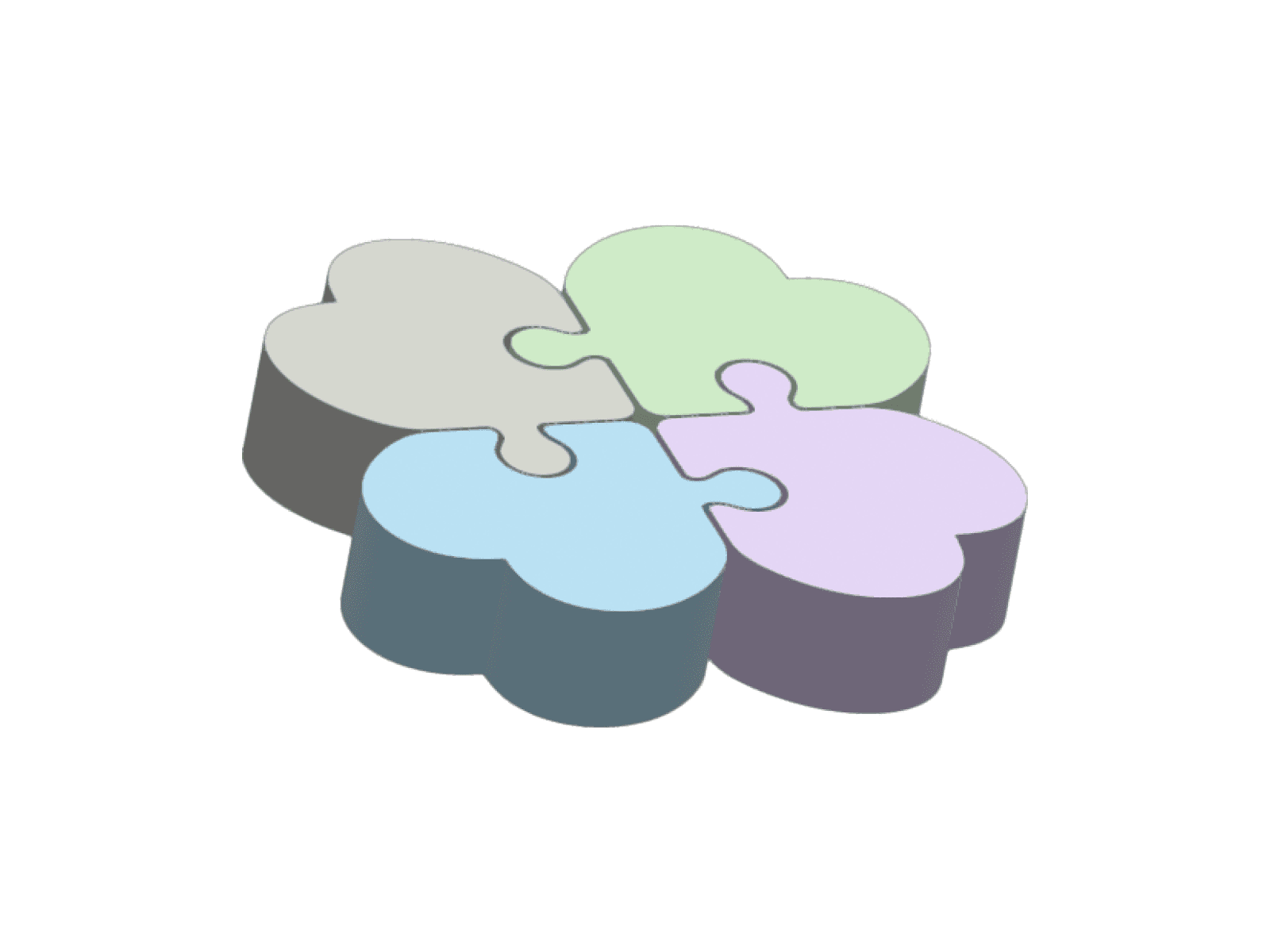 Resin pieces with soft handmade colors